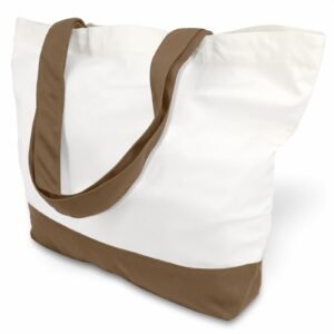 Brown Cotton Canvas Tote Bag Fashionable Two-Tone Cloth Bags Sublimation Blank