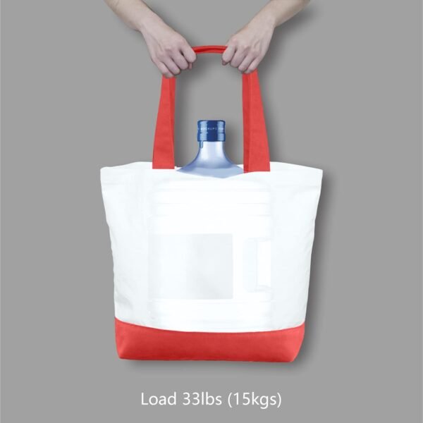 Red White Canvas Tote Bag Fashionable Two-Tone Cloth Bags Sublimation Blank