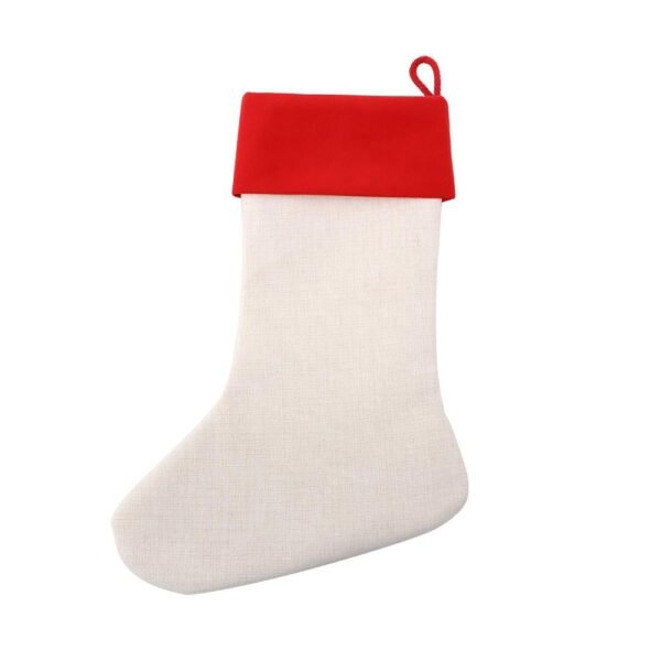 Linen Red Christmas Stocking - 30 x 45 cm