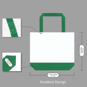 Green White Canvas Tote Bag Fashionable Two-Tone Cloth Bags Sublimation Blank