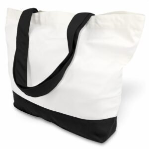 Black White Cotton Canvas Tote Bag Fashionable Two-Tone Cloth Bags Sublimation Blank