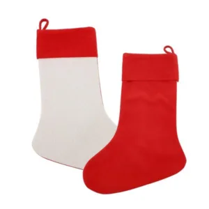 Linen Red Christmas Stocking - 30 x 45 cm