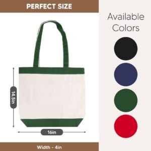 Hunter Green Canvas Tote Bag with Handles Gusset Sublimation Blank