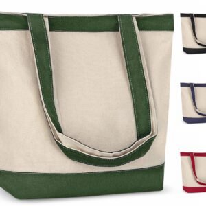 Hunter Green Canvas Tote Bag with Handles Gusset Sublimation Blank