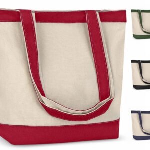 Red Canvas Tote Bag with Handles Gusset Sublimation Blank