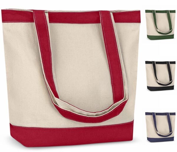 Red Canvas Tote Bag with Handles Gusset Sublimation Blank