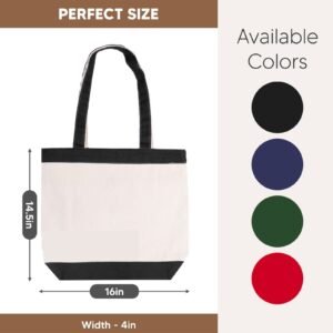 Black Canvas Tote Bag with Handles Gusset Sublimation Blank