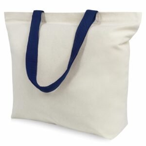 Blue Nature Canvas Tote Bags with Magnetic Snap Reusable Grocery Shopping Bags Sublimation Blank