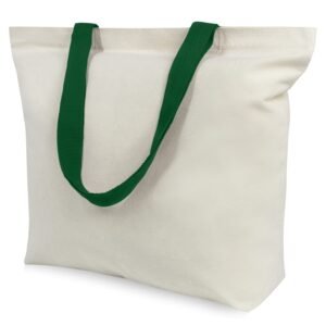 Green Nature Canvas Tote Bags with Magnetic Snap Reusable Grocery Shopping Bags Sublimation Blank