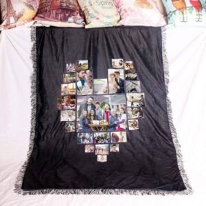 Heart with Tassel Double Layer Blanket 40″x 60″ Sublimation Blank