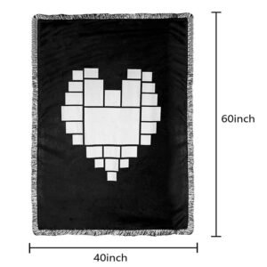 Heart with Tassel Double Layer Blanket 40″x 60″ Sublimation Blank