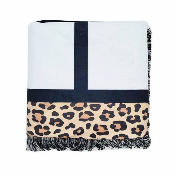 Leopard Pattern Tassel Double Layer Blanket 40″x 60″ Sublimation Blank