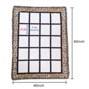 Leopard Pattern Tassel Double Layer Blanket 40″x 60″ Sublimation Blank