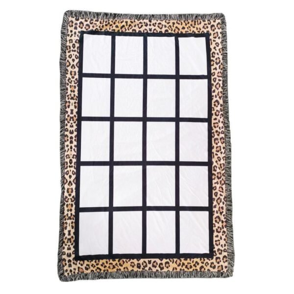 Leopard Pattern Tassel Double Layer Blanket 40″x 60″ Sublimation Blank