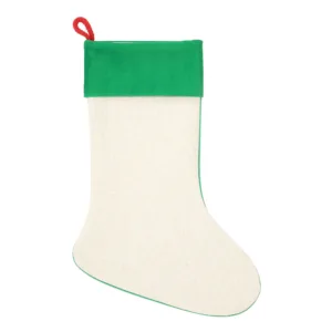 Linen Green Christmas Stocking - 30 x 45 cm