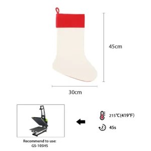 Linen Red Christmas Stocking - 30 x 45 cm