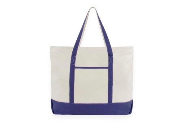 Navy Blue Extra Large Canvas Tote Bags with Zipper Sublimation Blank