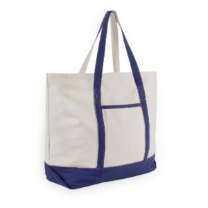 Navy Blue Extra Large Canvas Tote Bags with Zipper Sublimation Blank