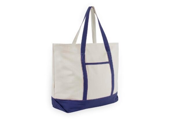 Navy Blue Extra Large Canvas Tote Bags with Zipper Sublimation Blank