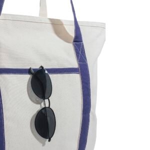 Navy Blue Extra Large Canvas Tote Bags with Zipper Sublimation Blank