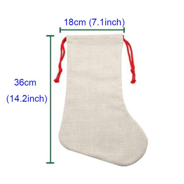 Christmas Socks Linen Solid Color Sublimation Blank