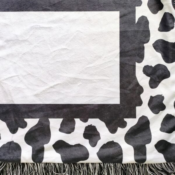 Cow Pattern Tassel Double Layer Blanket 40″x 60″ Sublimation Blank