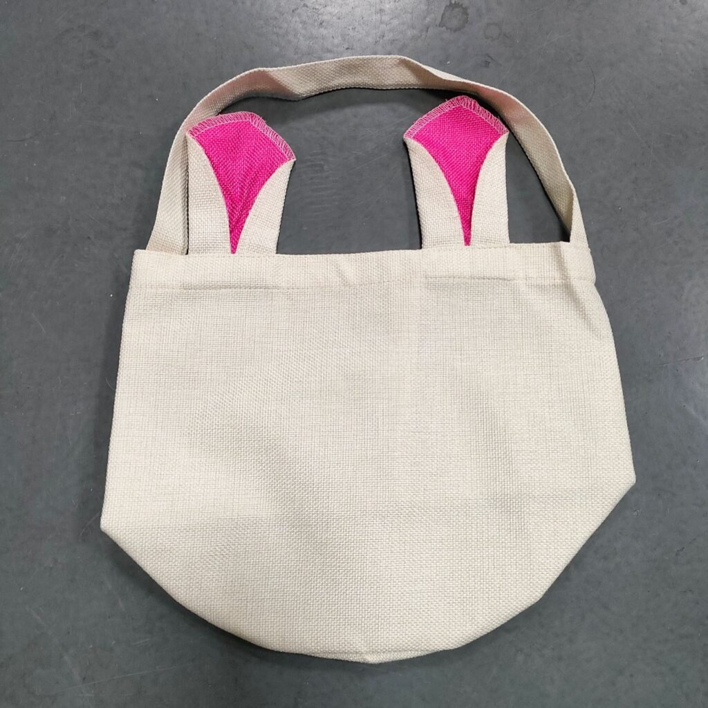 Red Rabbit Ears Linen Handbag Shopping Bag Sublimation Blank