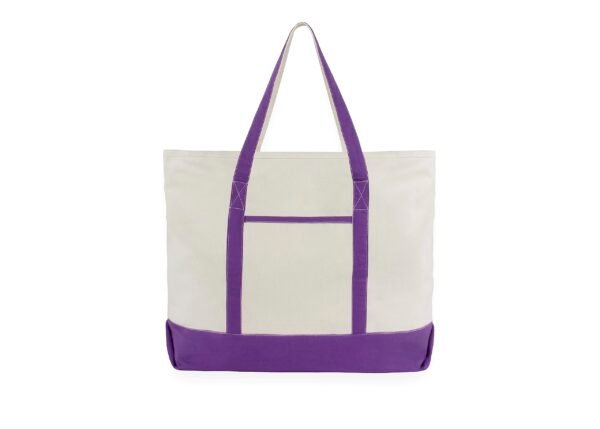 Purple Extra Large Canvas Tote Bags with Zipper Sublimation Blank