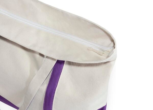 Purple Extra Large Canvas Tote Bags with Zipper Sublimation Blank