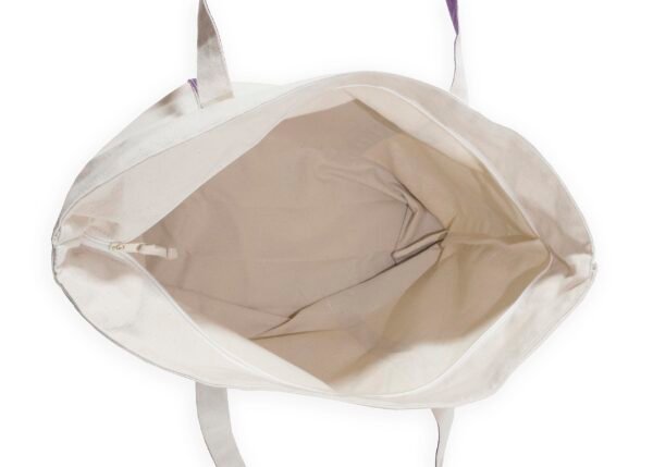 Purple Extra Large Canvas Tote Bags with Zipper Sublimation Blank