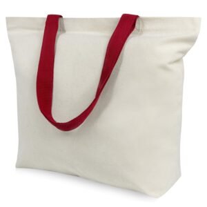 Red Nature Canvas Tote Bags with Magnetic Snap Reusable Grocery Shopping Bags Sublimation Blank