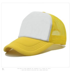 Yellow White Mesh Baseball Cap Trucker Hat Summer Outdoor Sun Protection LOGO Printing Wholesale