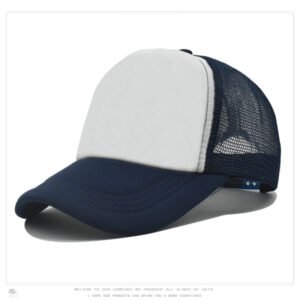 Navy Blue White Mesh Baseball Cap Trucker Hat Summer Outdoor Sun Protection LOGO Printing Wholesale