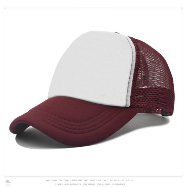 Wine Red Coffee White Mesh Baseball Cap Trucker Hat Summer Outdoor Sun Protection LOGO Printing Wholesale