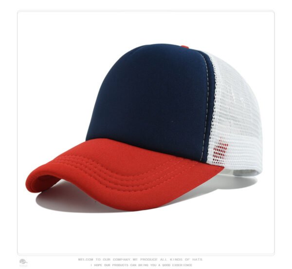 Red Navy Blue Mesh Baseball Cap Trucker Hat Summer Outdoor Sun Protection LOGO Printing Wholesale