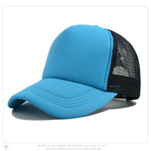 Lake Blue Mesh Black Baseball Cap Trucker Hat Summer Outdoor Sun Protection LOGO Printing Wholesale