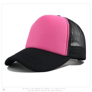 Rose Red Mesh Black Baseball Cap Trucker Hat Summer Outdoor Sun Protection LOGO Printing Wholesale