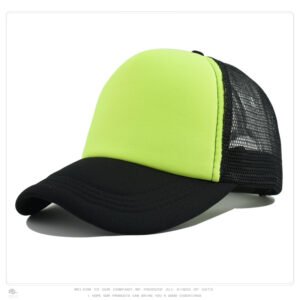 Light Green Mesh Black Baseball Cap Trucker Hat Summer Outdoor Sun Protection LOGO Printing Wholesale