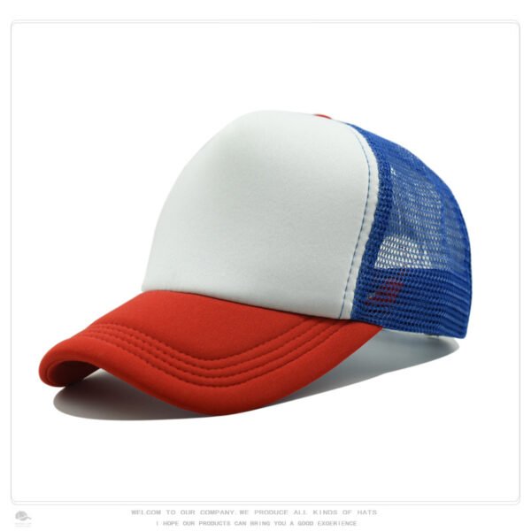 Red White Blue Mesh Baseball Cap Trucker Hat Summer Outdoor Sun Protection LOGO Printing Wholesale