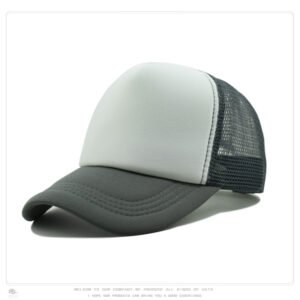 Drak Gray White Mesh Baseball Cap Trucker Hat Summer Outdoor Sun Protection LOGO Printing Wholesale