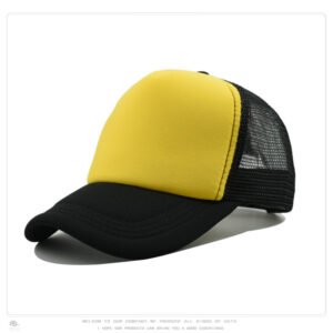 Yellow Black Mesh Baseball Cap Trucker Hat Summer Outdoor Sun Protection LOGO Printing Wholesale