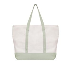 Sage Green Extra Large Canvas Tote Bags with Zipper Sublimation Blank