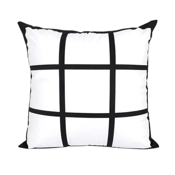 Soft Black Cushion Cover with White Panels 40 x 40 cm