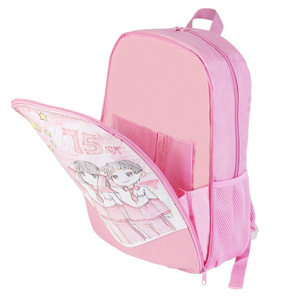 Pink Triangle Backpack Zipper Student School Bag Sublimation Blank
