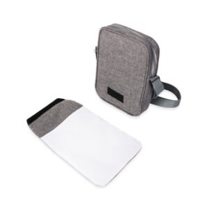 Grey Removable Velcro Flap Shoulder Bag