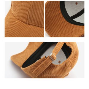 Corduroy Solid Color Baseball Cap Curved Brim Warm For Autumn And Winter Wholesale