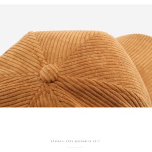 Corduroy Solid Color Baseball Cap Curved Brim Warm For Autumn And Winter Wholesale