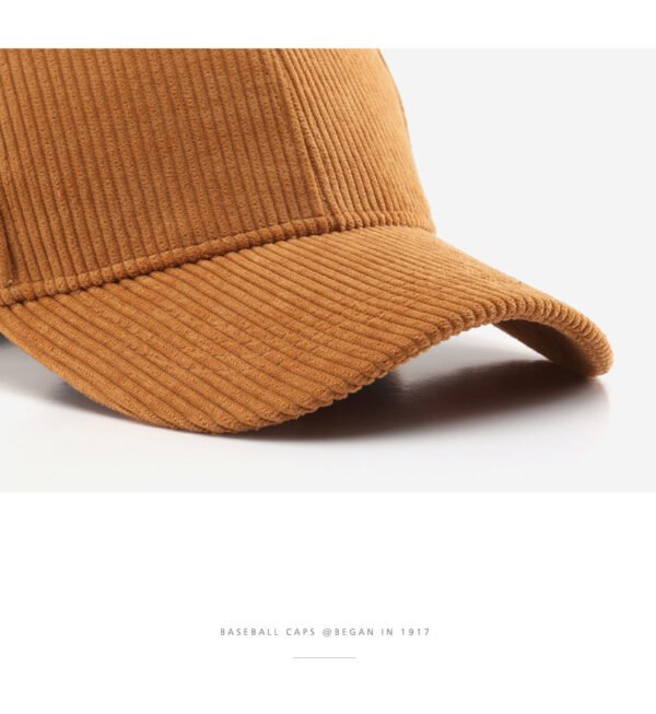 Corduroy Solid Color Baseball Cap Curved Brim Warm For Autumn And Winter Wholesale